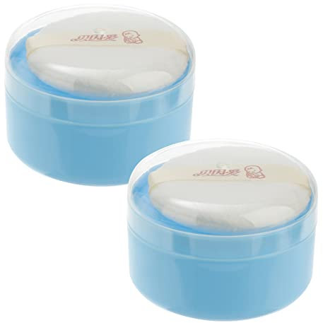 ifundom 2stücke Teiliges Etui Blau Weiche Hautfreundliche Babypuder Aufbewahrungsbox Praktisches Langlebiges Behältnis Für Neugeborene Und Kleinkinder Einfache Einhandbedienung