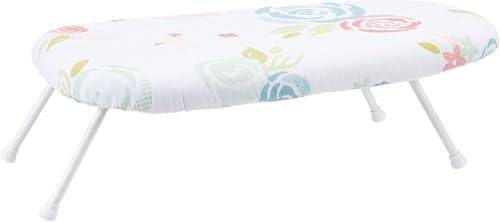 KWARE Table Top Ironing Board with Iron Rest, Folding Ironing Board with 8mm 100% Cotton Pad, Anti-slip Feet, Perfect for Small Spaces, 59cm x 36cm