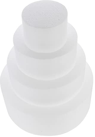 DIYEAH Selbstgemacht Kuchenmodell Styropor 4 Stück 4-10 Zoll Schaum Kuchen Dummies Zum Dekorieren Fondant Übung Tortenattrappen Wiederverwendbar Für Party Und Hochzeit