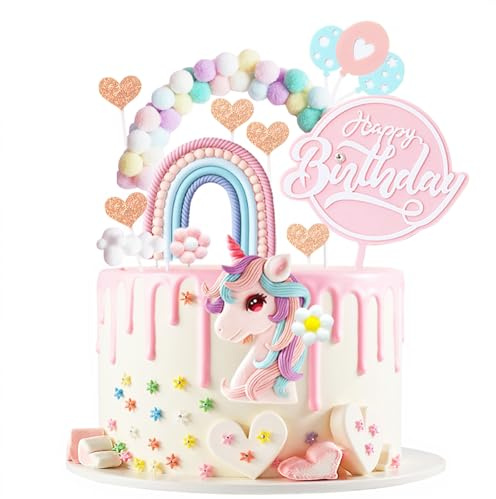 AOTWAN Einh. Tortendeko Geburtstag, Einh. Kuchen Topper Set, Elegant-süße Kuchen Deko für Jugendliche