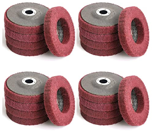 ISKDJBJG 20Pcs 4 Inch Nylon Fiber Flap Disc Polishing Grinding Wheel,Scouring Pad Buffing Wheel for Angle Grinder