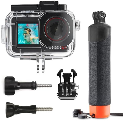 FitStill 60M/196FT Waterproof Housing for DJI OSMO Action 5 pro/4/3, Waterproof Housing + Buoyancy Handle for Underwater Shooting DJI Action 5pro/4/3 Protective Accessories