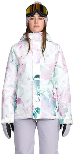 Volcom Women's Standard Bolt Insulated Snowboard Jacket – 10K Waterproof, EQS Fit, Zip Tech, White