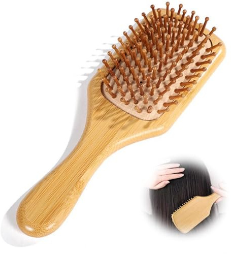 Bamboo Paddle Hairbrush, Anti Static Hair Brush, Hair Massage Brush, Detangler Hairbrush for Women Men