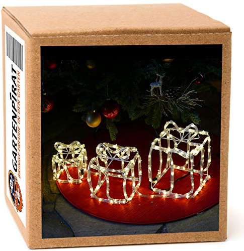 Gartenpirat 3er Set LED-Geschenkboxen beleuchtet Weihnachten Lichtschlauch warmweiß 180 LED Weihnachtsbeleuchtung