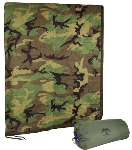 MEDALS OF AMERICA EST. 1976 Woodland Military Poncho Liner Woobie Blanket Nylon