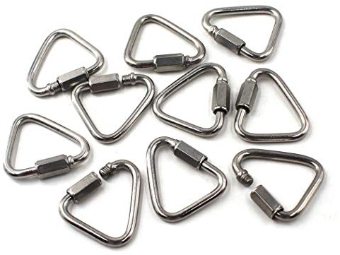 Lot de 10 mousquetons M4 Delta Quick Link en acier inoxydable 304