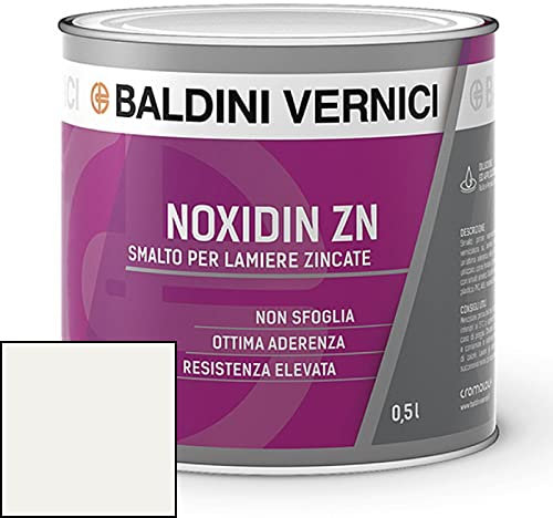 Smalto per lamiere zincate Noxidin Zetaenne Baldini Vernici 500 ml vernice per lamiera zincata (BIANCO)