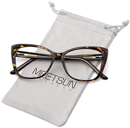 MEETSUN Blue Light Blocking Glasses for Women Anti Eyestrain Filter Blue Ray Computer Game Glasse&UV/Reduce Glare Lens (Leopard Frame)