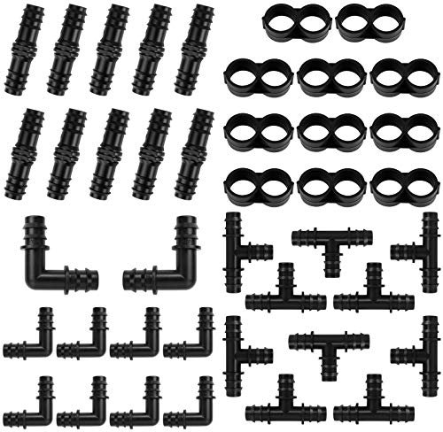 40 Pcs Schlauchverbinder Bewässerung Verbinder Bewässerung Schlauch Anschluss Tropfschlauch Verbinder Bewässerung Anschluss Kit PE Schlauchverbinder Kupplungen für 16 mm Schlauch Bewässerung System