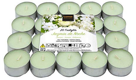 Lumar Aromatic Velas de té aromáticas (Jazmín de noche Pack 20 Velas)