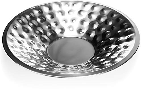 COM-FOUR® dekorativ skål av metall - dekorativ designskål - skål med hamrad design som bordsdekoration, fruktskål, serveringsfat [urvalet varierar] (Hammarslag)
