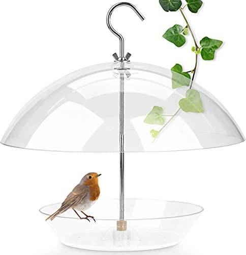 WILDLIFE FRIEND I Vogelfutterspender zum Aufhängen – Transparente Vogelfutterglocke, Vogel-Futterhaus, Futterspender aus Kunststoff I Futtersilo für Wildvögel – Ideal für Balkon & Garten