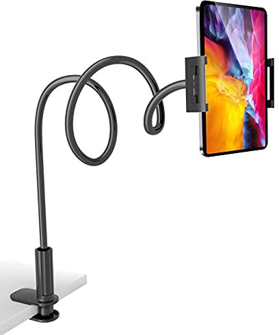 Handy-Halterung für Bett, 360 Grad flexibler Tablet-Ständer für den Schreibtisch, mit verstellbarer 100,1 cm langer Armklemme, Halterung für 11,9 - 26,7 cm (4,7 - 26,7 cm) iPhone/iPad