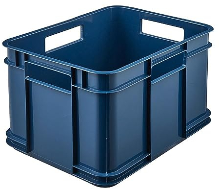 keeeper Storage Container with Carrying Handles, Euro-Box M, Procyclen, 16 litres, Bruno Eco Line, Blue