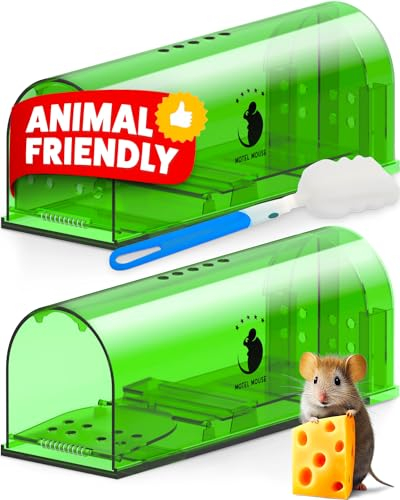 Motel Mouse Trappola per Topi e Ratti Vivi per Interni ed Esterni - Facile da Usare, Facile da Pulire, Riutilizzabile, Rilascio Senza Contatto - Manuale di Istruzioni e Video in Italiano