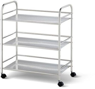 CLIPOP Edelstahl Servierwagen,Rollwagen mit 3 Ebenen Kapazität Edelstahlwagen mit Rollen Küchenrollwagen mit Rollen, Rollwagen Küche Restaurant Wagen (35 x 60 x 75 cm)