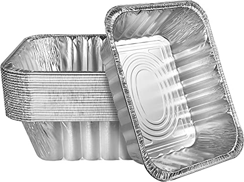 NYHI 9'' x 13” 4 Inches Deep Aluminum Foil Pans 20 Pack Durable Disposable Grill Drip Grease Tray Half Size Extra Deep Steam Pan and Oven Buffet Trays Food Containers for Catering Baking Roasting