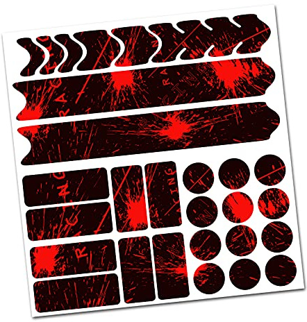 AlphaShield Bicycle Frame Protector Chain Stays Protection Film Sticker Frame Protection Carbon MTB BMX Paint Protection Film R159 R161 (02 Racing Neon Red)