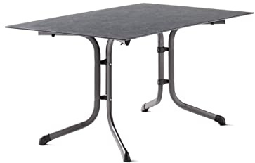 SIEGER Boulevard- Klapptisch mit Polytec®-Platte. Plattenmaß ca.120x80 cm, Eisengrau/Beton Hell