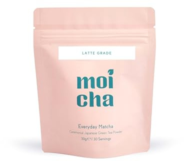 Everyday Matcha Green Tea Powder 30g by Moicha - Latte grade Japanese Green Tea from Uji Japan - Enjoy in Matcha Latte, Smoothies, Baking