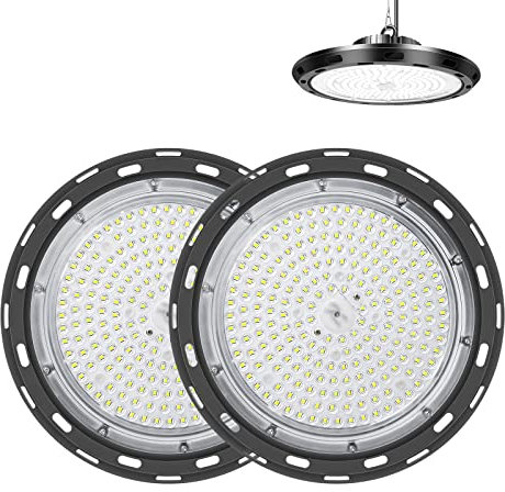 Willpower 2pcs UFO Faretto LED 150W 15000LM Proiettore Lampada da Industriale 6000K Bianco Faro LED Interni IP65 Impermeabile Illuminazione per Magazzino Parcheggio Fabbrica Officina Stadio