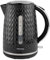 Petra Bouilloire Électrique 1.7L 2,200W, Design Chevron Premium avec Température Réglable, Filtre Anti-Calcaire, Base Pivotante 360°, Arrêt Automatique, Alternative Style Smeg/Vintage, Noir