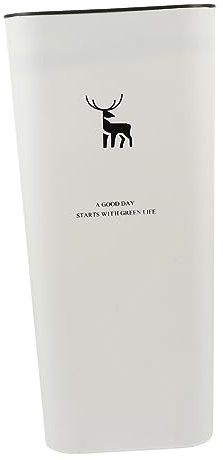 Alipis Poubelle Cuisine Fine Avec Couvercle à Pression 10l Design Blanche Avec Impression De Cerf Pour Salle De Bain Et Petite Poubelle Élégante Et Pratique