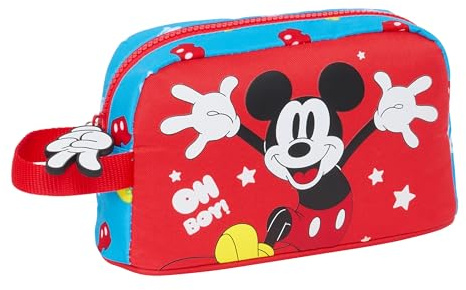Safta MICKEY MOUSE FANTASTIC - Porta Desayunos Térmico, Termo, Portatodo, Calidad y Máxima Resistencia, Porta Comida, Recreo, 21.5x6.5x12 cm, Color Azul/Rojo