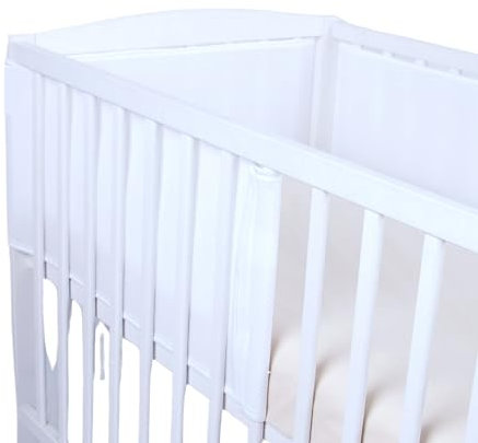 Babylux Nestchen AIR Babybett Bettumrandung Umrandung 3D 150cm 180cm 210cm Atmungsaktiv (Weiß, 2 x 150cm)