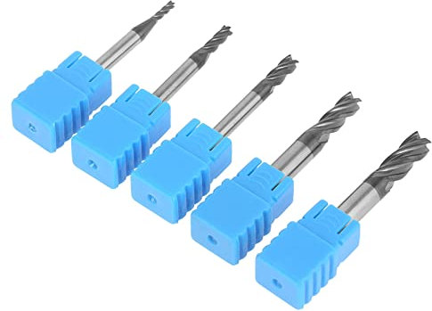 Set di 5 Utensili Per Fresatura Finale, Filettatura in Carburo di Tungsteno Accessori Per Fresa a 4 Taglienti Per Fresatura di Acciai Legati, Acciaio Temprato E Metallo.