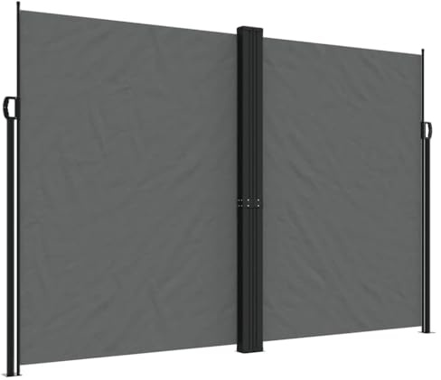 vidaXL Seitenmarkise, Wandmarkise mit PU-Beschichtung, Sichtschutz für Balkon Terrasse Garten, Windschutz Markise, Ausziehbar Braun Polyester