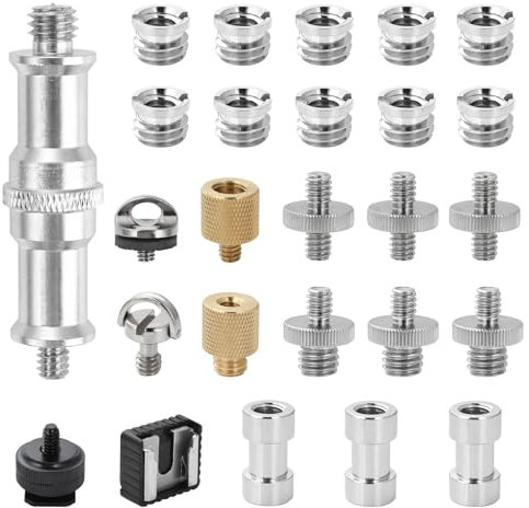UTEBIT 22 PCS Adaptateur Caméra 1/4 à 3/8 - Adaptateur de Vis pour Trépied, Appareil Photo, Accessoires Trépieds et Monopods, Rotule, Flash, Plaque de Fixation Rapide