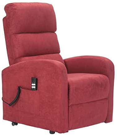 POLTRONE ITALIA Jessica1 Poltrona Alzapersona reclinabile Detraibile 19% Kit 4 ruote seduta micromolle schienale fiocco poltrone elettriche poltrone relax Rosso