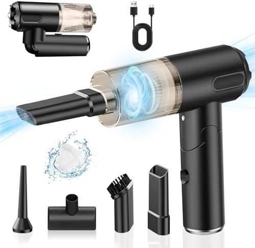 Journeyside Aspirador de Mano 9000Pa 2 en 1 Sin Cable - Mini Aspirador Coche Plegable y Portátil para Pelo de Mascotas y Hogar