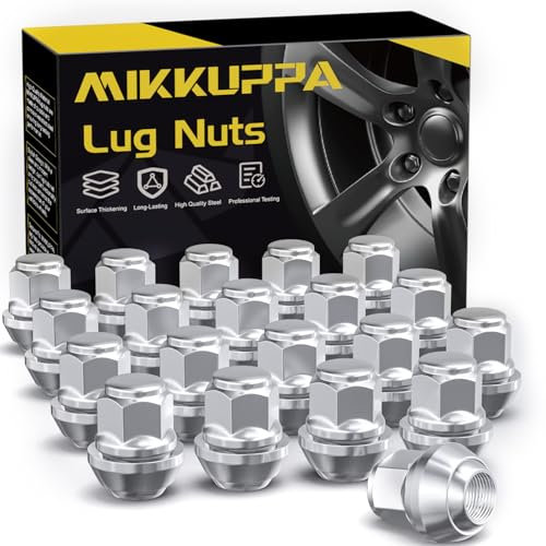 MIKKUPPA Dadi cromati M12 x 1,5, SW19, 20 pezzi OEM Factory Style per la maggior parte delle Ford Fiesta Focus Fusion, ruote in fabbrica, ghiande, dade, estremità chiuse