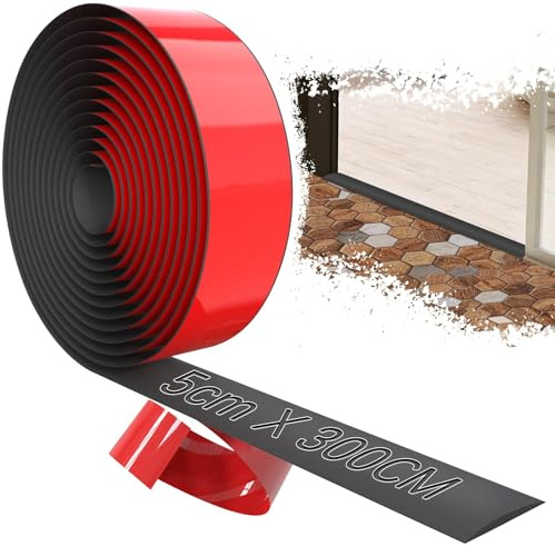 TXXATX Übergangsprofil Selbstklebend 5cmx3m Übergangsleiste Boden Schwarz | Vinyl Übergangsschiene, Türschwellen Leiste, PVC, für Fliesen, Laminat, Teppich, Spaltabdeckung