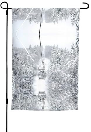 Gartenflagge mit altem Seilzug für den Winter, stilvoll, 30,5 x 45,7 cm, für Hof- und Gartendekoration