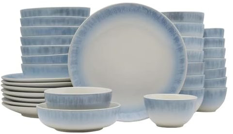 32 Piece Dinnerware Set Service for 8 Dishes and Plates Sets Dinner Plates Enjoying Daily Family Dinner