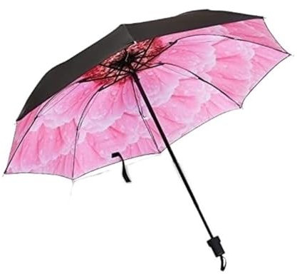 OXOAMP Folding Umbrellas Umbrellas Three-folding Umbrella Rainy Sunny Parasol Vinyl Anti-UV Umbrella Women's Umbrella Windproof Outdoor Lightweight