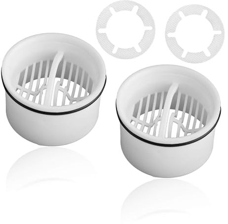 SMLOPLOM 2 coladores de pelo con tubo de inmersión, filtro de ducha con fácil limpieza y montaje, captador de pelo para ducha, compatible con accesorio de drenaje, color blanco