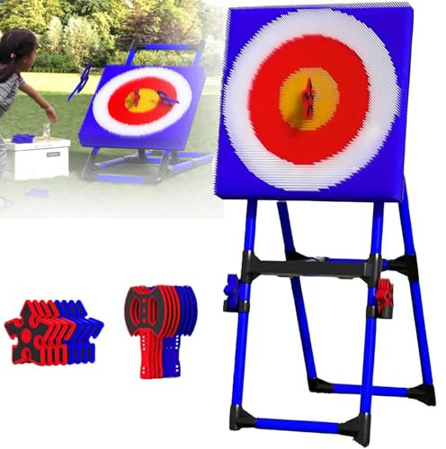 Ensemble 2 En 1 De Lancer De Haches Et De FléChettes Pour Pelouse, Jeu De Lancer De Haches Pour ActivitéS Sportives Amusantes, Avec 8 Haches Et 8 FléChettes. Jeux De Jardinage Pour L'ExtéRieur.