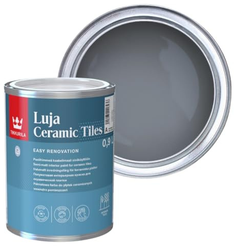TIKKURILA Luja Ceramic Tiles - Semi-matt paint for Ceramic Tiles - Available in White & 15+ Colours (Surf S500, 1 Litre)