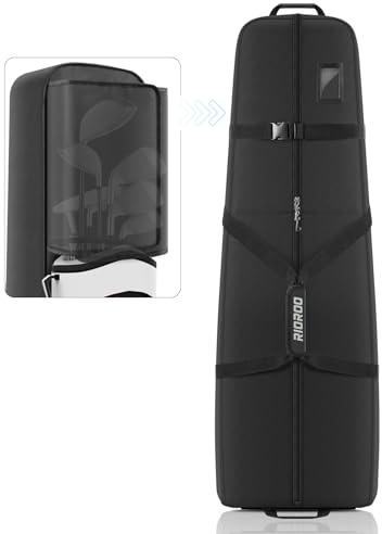 RIOROO Borsa da Viaggio per Golf con Ruote Borsa da Impermeabile e Resistente all'usura in Oxford Custodia Imbottita e Durevole per le Mazze Facile da Trasportare o da far Rotolare con le Ruote