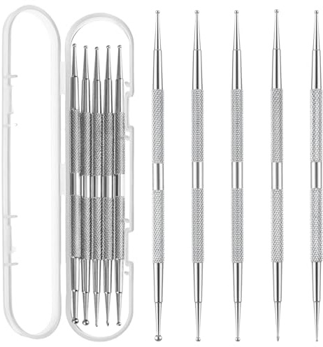 ElevateTech 10 strumenti professionali per punteggiatura unghie, punta a sfera, strumenti per punteggiare, in metallo, a doppia estremità, kit per nail art, per decorare unghie, goffratura, scultura