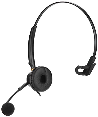 KIMISS Noise Cancelling Telephone Headset 2.5mm for Landline Phones - Comfortable Single Ear Headphone for Call Centers and Use
