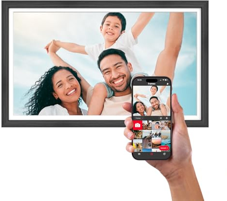 AGFA Photo – Cadre Photo Connecté Realiview APF2400 Wi-FI 24 Écran Tactile LCD – Affichage Photos/Vidéos, Horloge, Météo, Auto-Rotation, Mémoire 32Go, Application FRAMEO iOS/Android