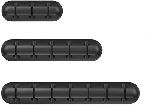 Silikon-Kabelorganizer-Set – 3 Stück (für 3/5/7 Kabel), selbstklebende Kabelhalter für Schreibtisch, Nachttisch, Büro & Zuhause – Ideal für USB-, Ladekabel, Maus & mehr