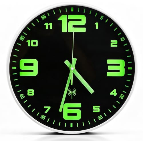 Leuchtend Wanduhr Funk, 30cm Funkwanduhr Geräuschlos Für Wohnzimmer,Küche | funkuhr wand,Batterie Wanduhrs Einfach Zu Lesen Für Zimmer Zuhause Küche Wohnzimmer Schlafzimmer Büro Schule