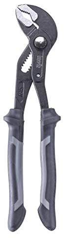 kwb Wasserpumpenzange, 240 mm mit Satin-Finish, 2-Komponentengriff mit Handschutz, Feinverstellung, Durchsteckgelenk, langlebig, entspricht DIN ISO 8976
